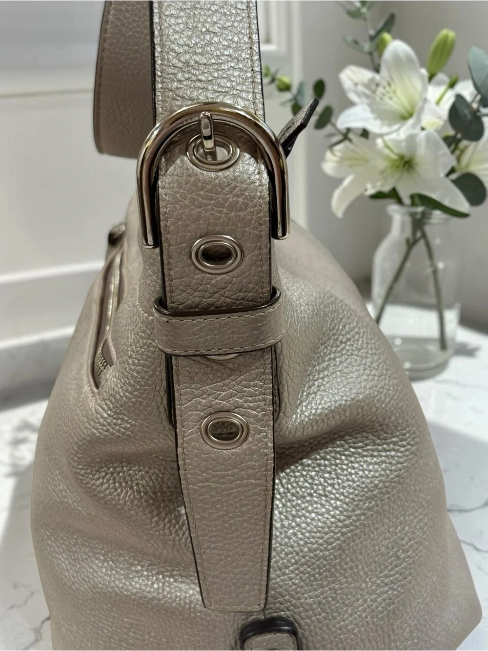 Coach Pebbled Leather Duffle Shoulder Bag NWOT